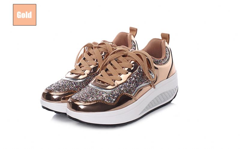 Adonis Naisten Tasainen Platform Patent Sneakers -kengät - Hopea