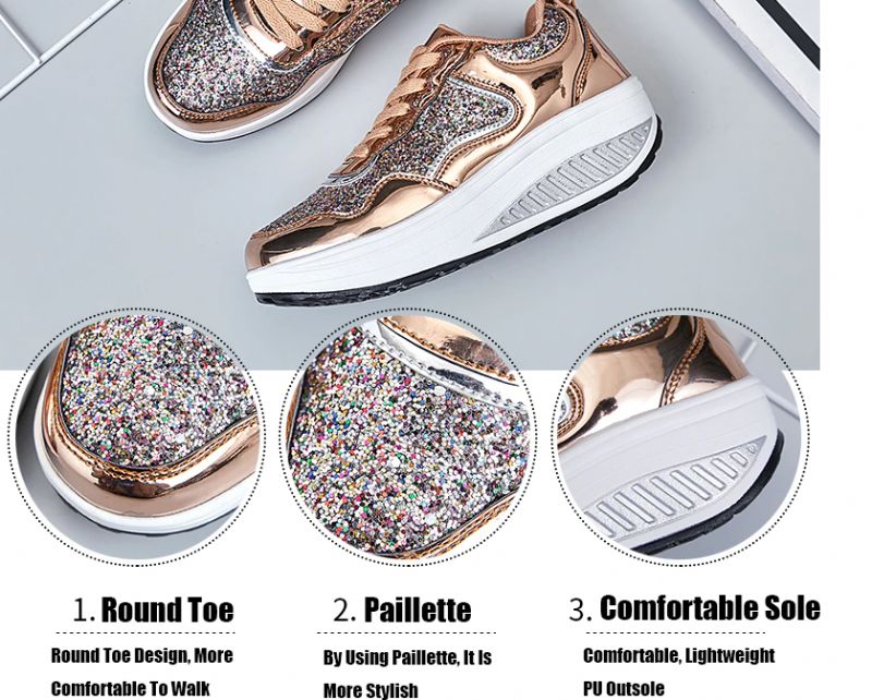 Adonis Naisten Tasainen Platform Patent Sneakers -kengät - Hopea