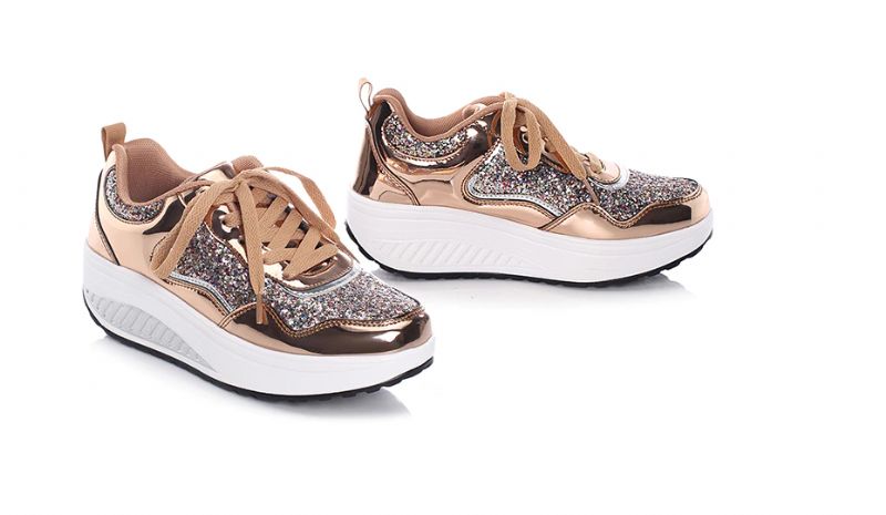 Adonis Naisten Tasainen Platform Patent Sneakers -kengät - Hopea