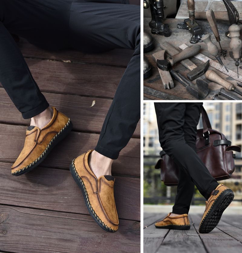 Alberth Miesten Loafers Vapaa-ajan Kengät - Khaki