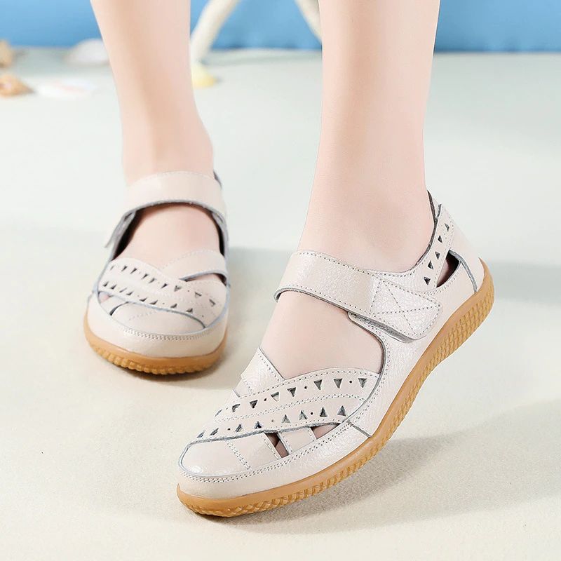 Alegria Naisten Litteät Nahkaiset Loafer-kengät - Beige