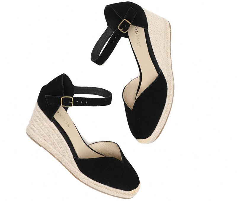 Aliza Naisten Wedges -kengät - 9Cm V Musta