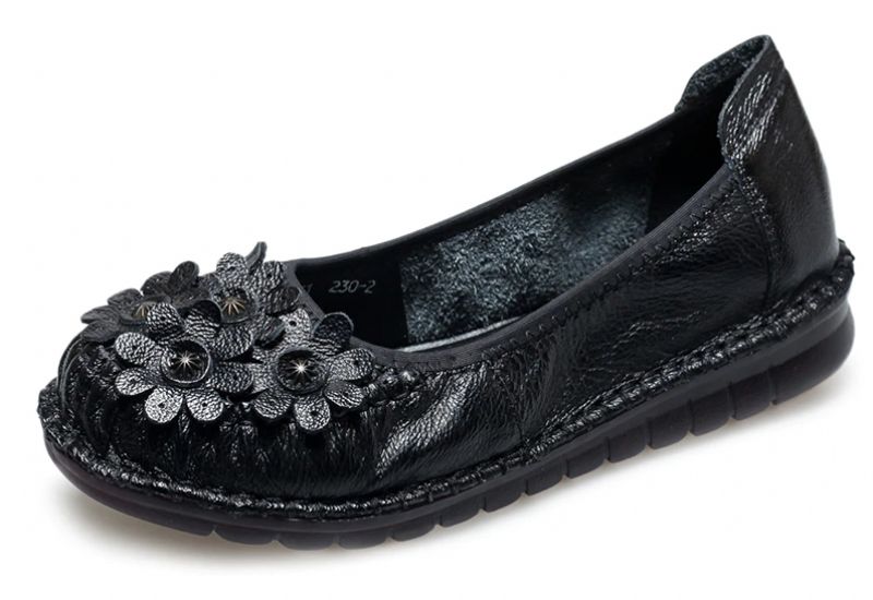 Almeda Naisten Pehmeät Nahkaiset Loafer-kengät - Musta