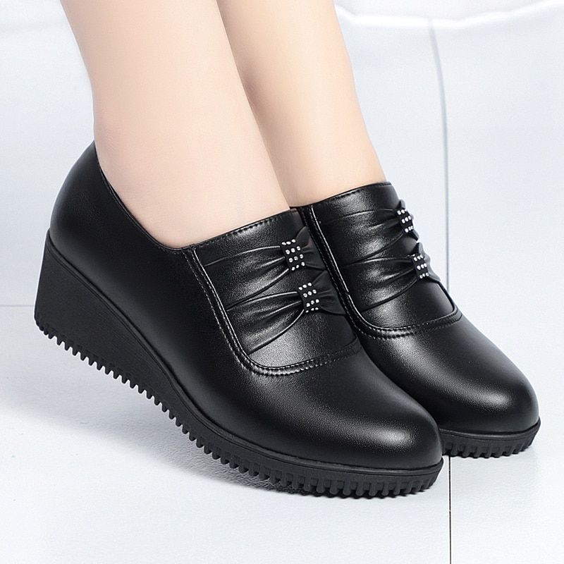 Amery Naisten Wedges Platform-kengät - Musta Ilman Pehmoa