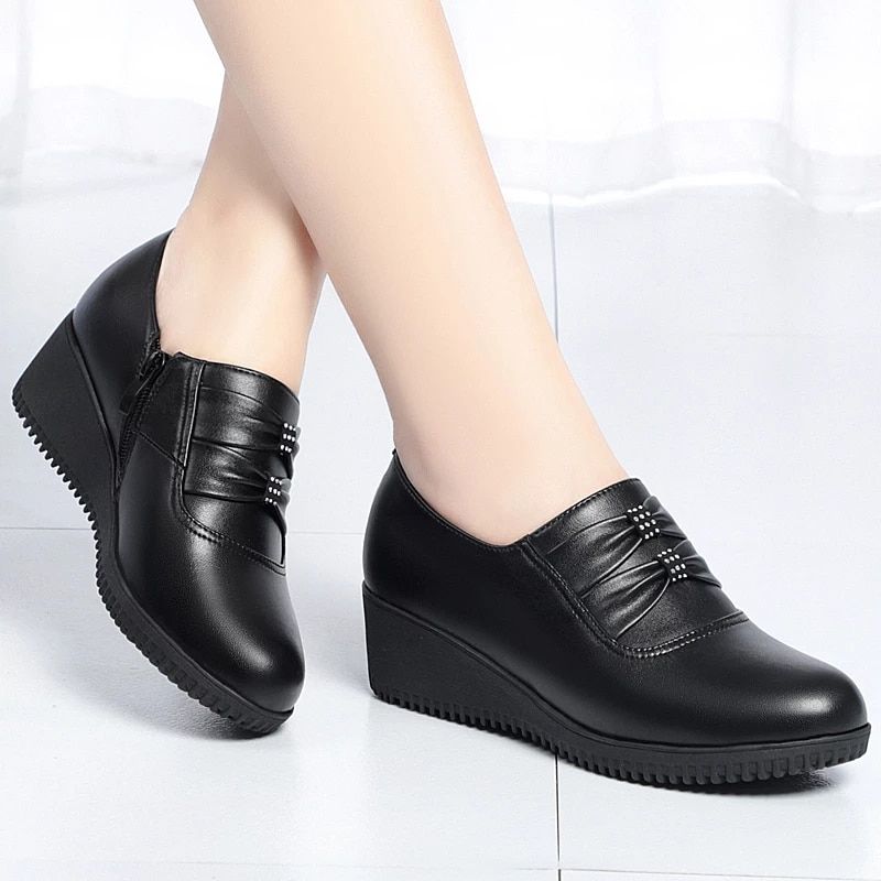 Amery Naisten Wedges Platform-kengät - Musta Ilman Pehmoa