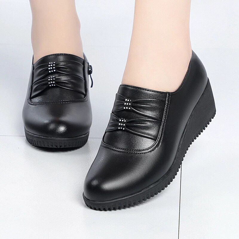 Amery Naisten Wedges Platform-kengät - Musta Ilman Pehmoa