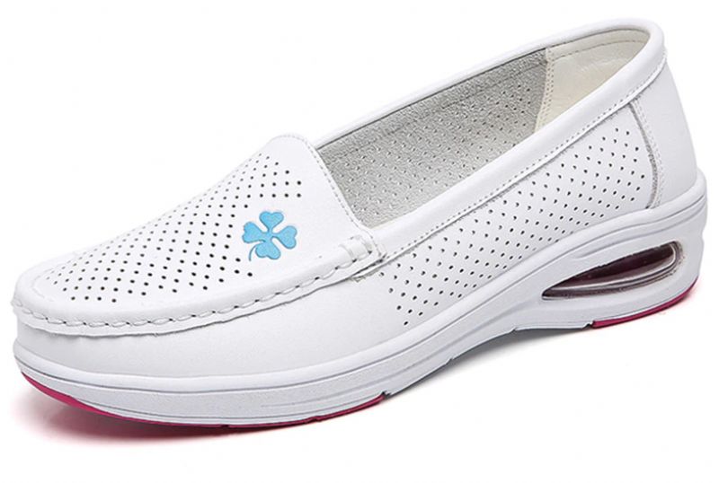 Angelica Naisten Imettävän Pehmeät Slip-on Loafer-kengät - Valkoinen Hollow