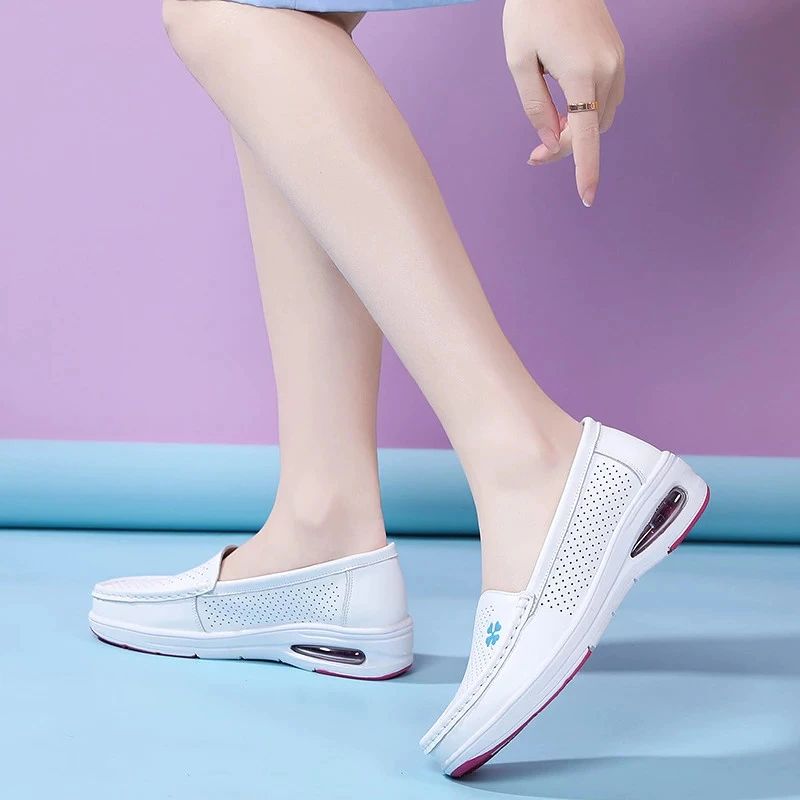 Angelica Naisten Imettävän Pehmeät Slip-on Loafer-kengät - Valkoinen Hollow