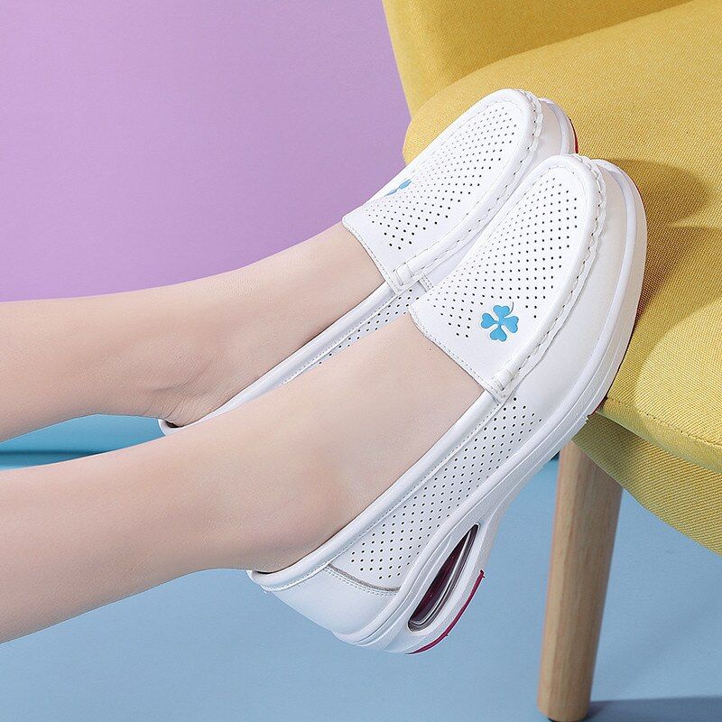 Angelica Naisten Imettävän Pehmeät Slip-on Loafer-kengät - Valkoinen Hollow
