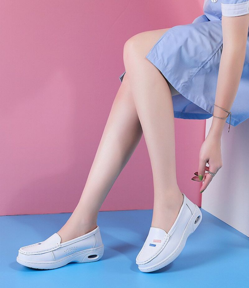 Angelica Naisten Valkoiset Nurse Loafer -kengät - Valkoinen