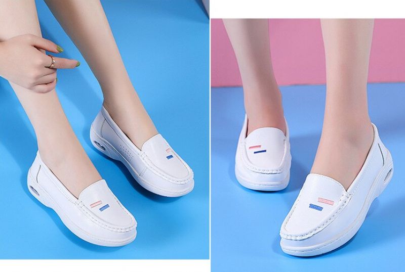 Angelica Naisten Valkoiset Nurse Loafer -kengät - Valkoinen