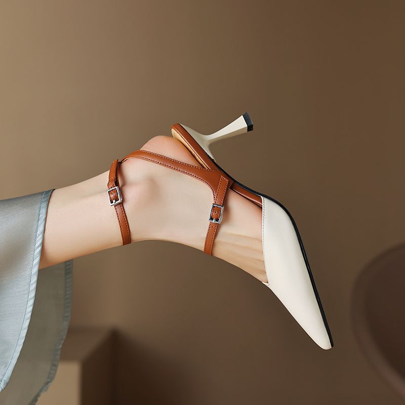 Antonia Naisten Nahkaiset Slingbacks-sandaalit - Vihreä