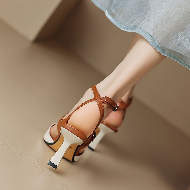 Antonia Naisten Nahkaiset Slingbacks-sandaalit - Vihreä