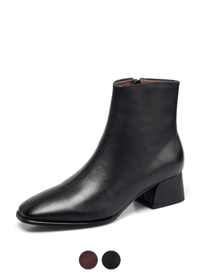 Astor Naisten Nahkainen Nilkka-musta Bootie
