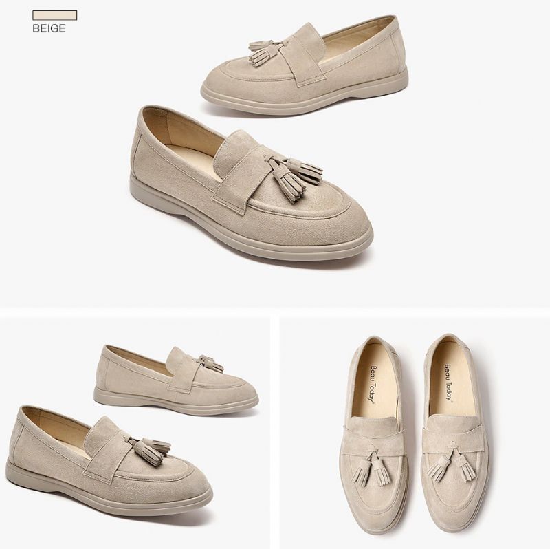Bacilos Naisten Tasaiset Kengät Ilman Nauhoja - Beige