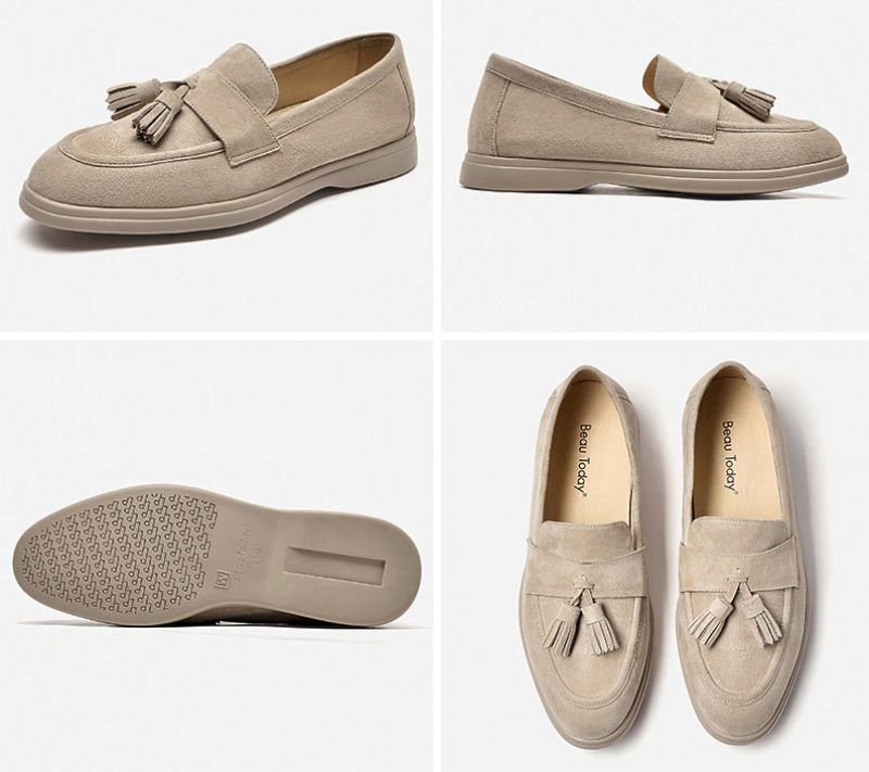 Bacilos Naisten Tasaiset Kengät Ilman Nauhoja - Beige