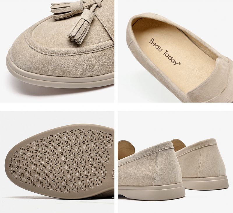 Bacilos Naisten Tasaiset Kengät Ilman Nauhoja - Beige