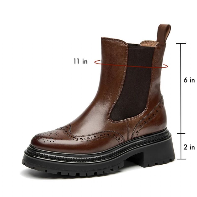 Barbara Naisten Brogue Chelsea -saappaat - Kahvi
