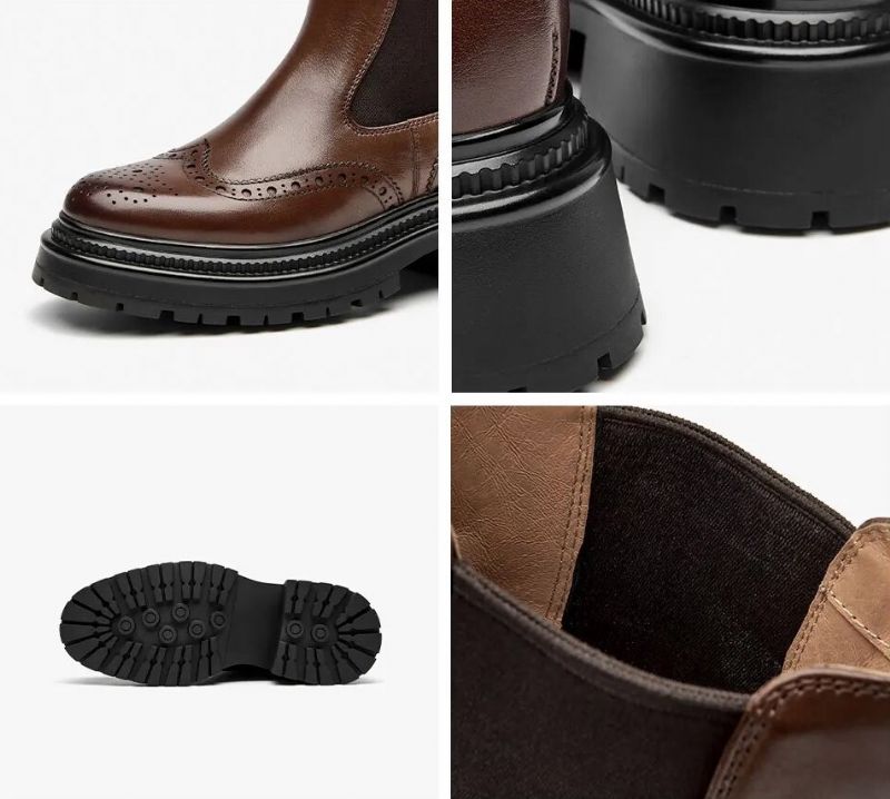 Barbara Naisten Brogue Chelsea -saappaat - Kahvi
