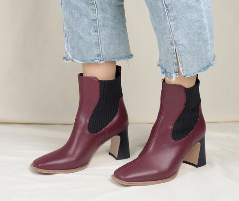 Bety Boots Nilkkakorkeus - Viininpunainen