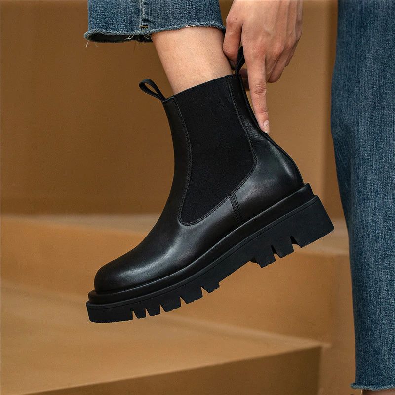 Borja Naisten Platform Mustat Saappaat - Black Velvet