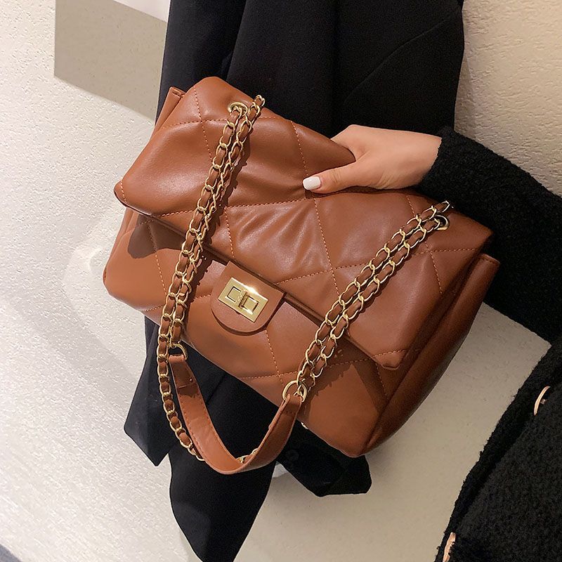 Bubble Naisten Suuret Nahkaiset Crossbody-laukut - Ruskea