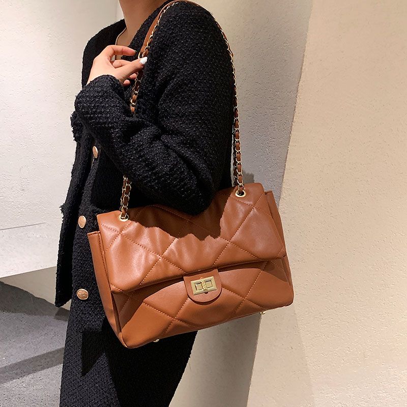 Bubble Naisten Suuret Nahkaiset Crossbody-laukut - Ruskea