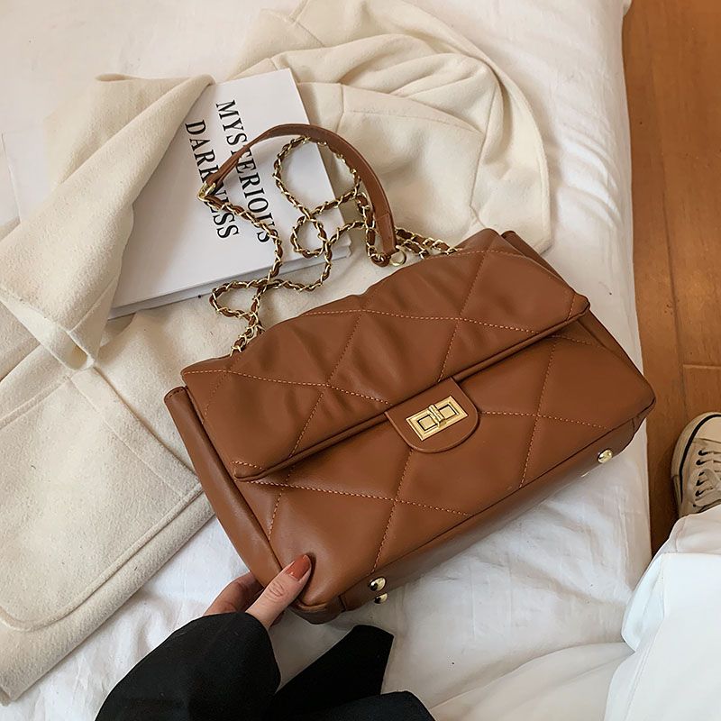 Bubble Naisten Suuret Nahkaiset Crossbody-laukut - Ruskea