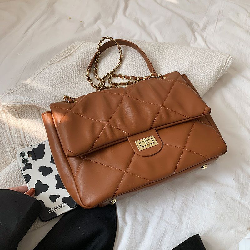 Bubble Naisten Suuret Nahkaiset Crossbody-laukut - Ruskea