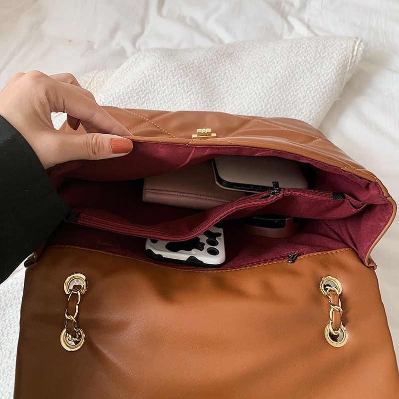 Bubble Naisten Suuret Nahkaiset Crossbody-laukut - Ruskea