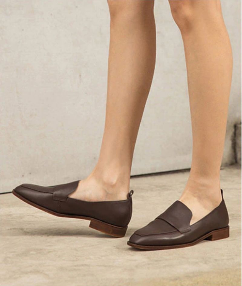 Calixto Naisten Vapaa-ajan Slip-on Loafer-kengät - Kahvi