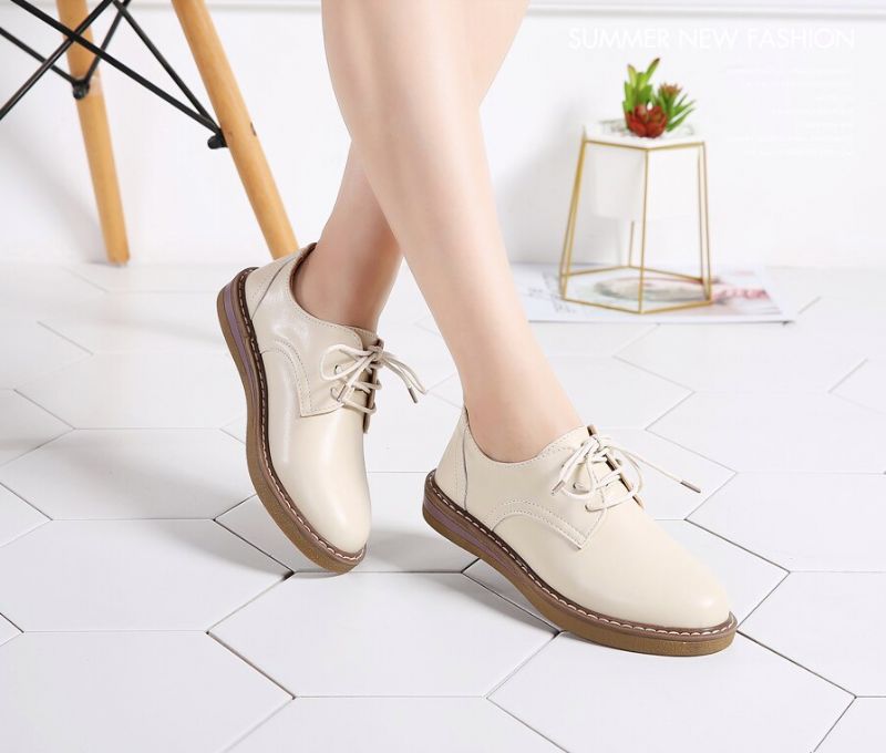 Camile Naisten Oxford Loafer - Beige