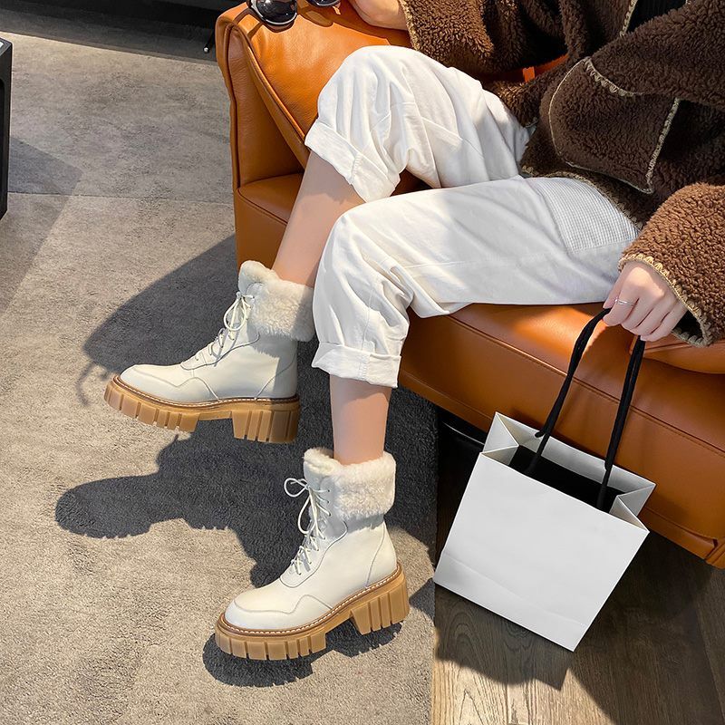 Caruso Naisten Turkis Lämpimät Nahkasaappaat - Beige