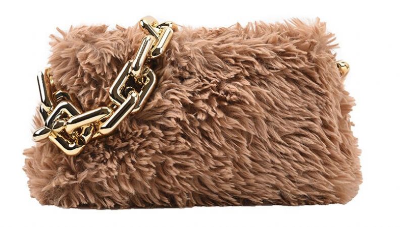 Celeste Naisten Chunky Chain Olkalaukku - Khaki