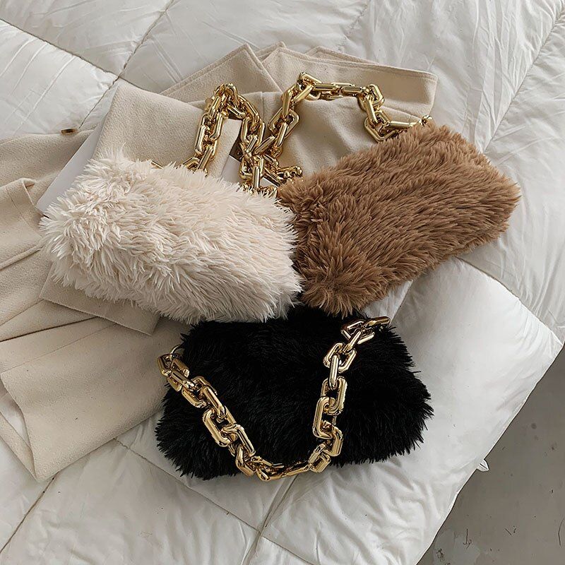 Celeste Naisten Chunky Chain Olkalaukku - Khaki