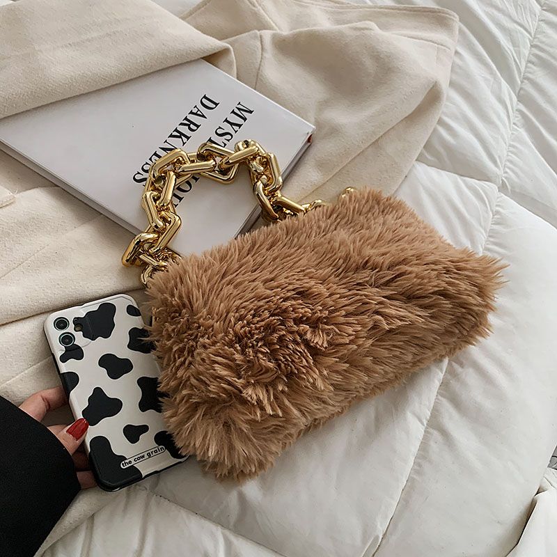 Celeste Naisten Chunky Chain Olkalaukku - Khaki