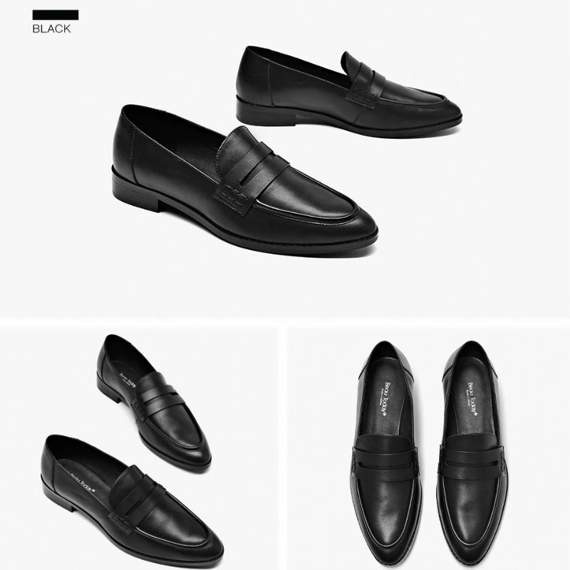 Cerezos Naisten Nahkaiset Loafer-kengät - Musta