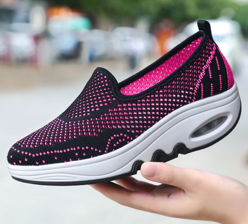 Chajaya Naisten Platform Slip-on Hengittävät Kengät - Musta Ruusu