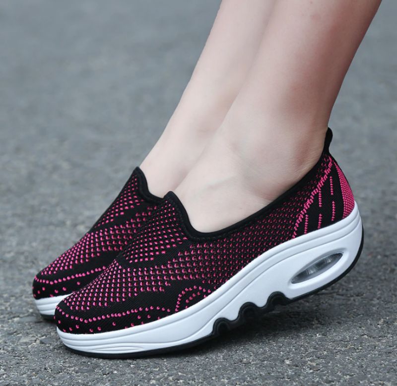 Chajaya Naisten Platform Slip-on Hengittävät Kengät - Musta Ruusu