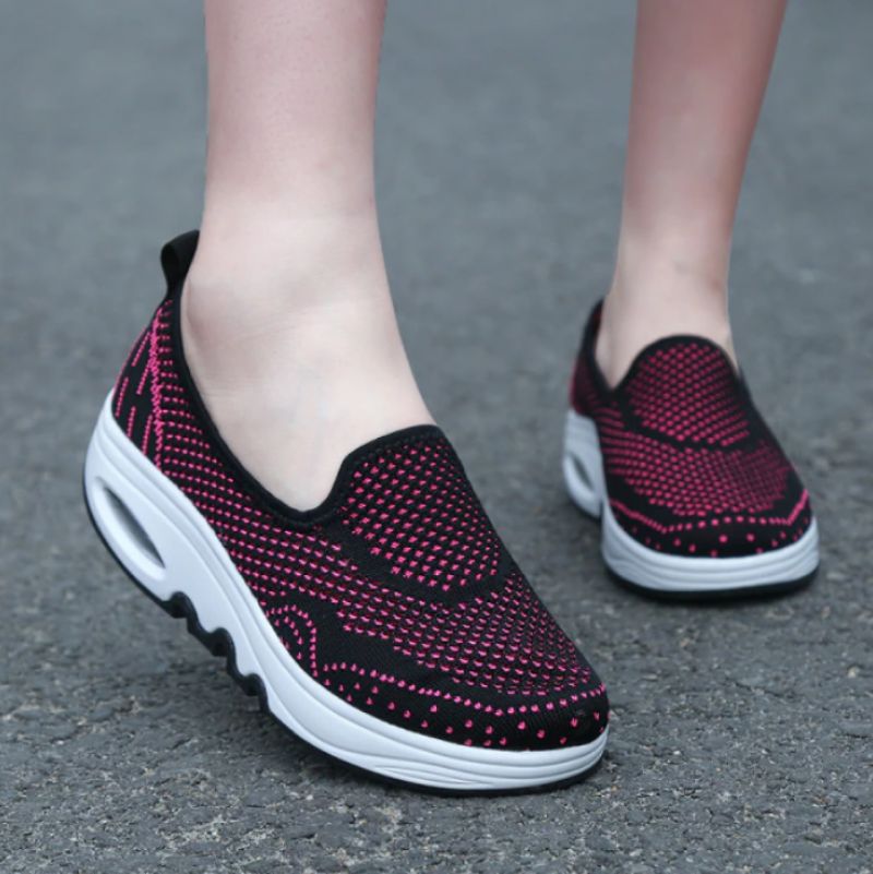 Chajaya Naisten Platform Slip-on Hengittävät Kengät - Musta Ruusu