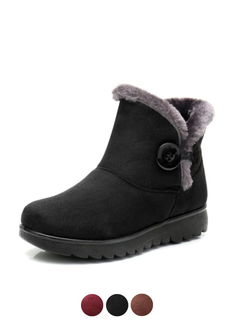 Changae Naisten Platform Snow Black -saappaat