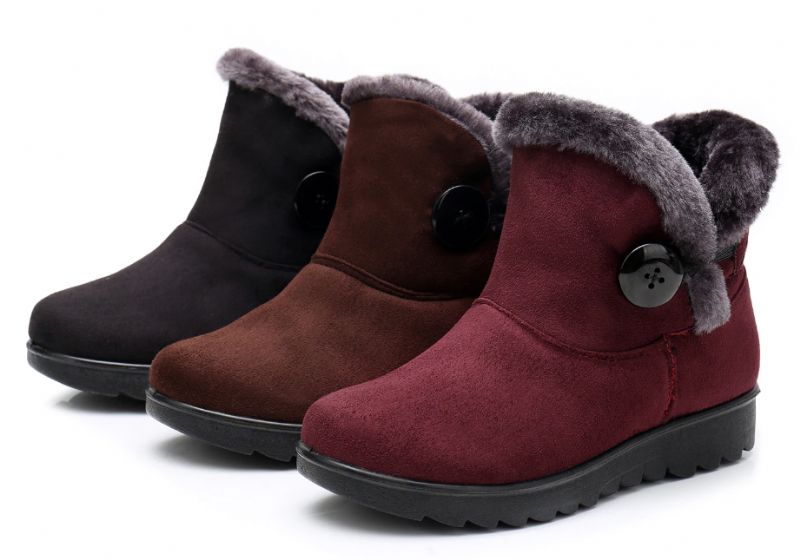 Changae Naisten Platform Snow Black -saappaat - Musta
