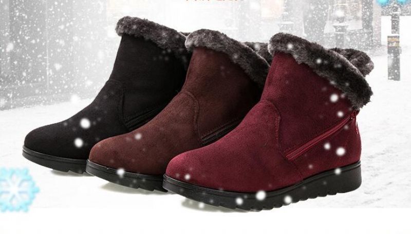 Changae Naisten Platform Snow Black -saappaat - Musta