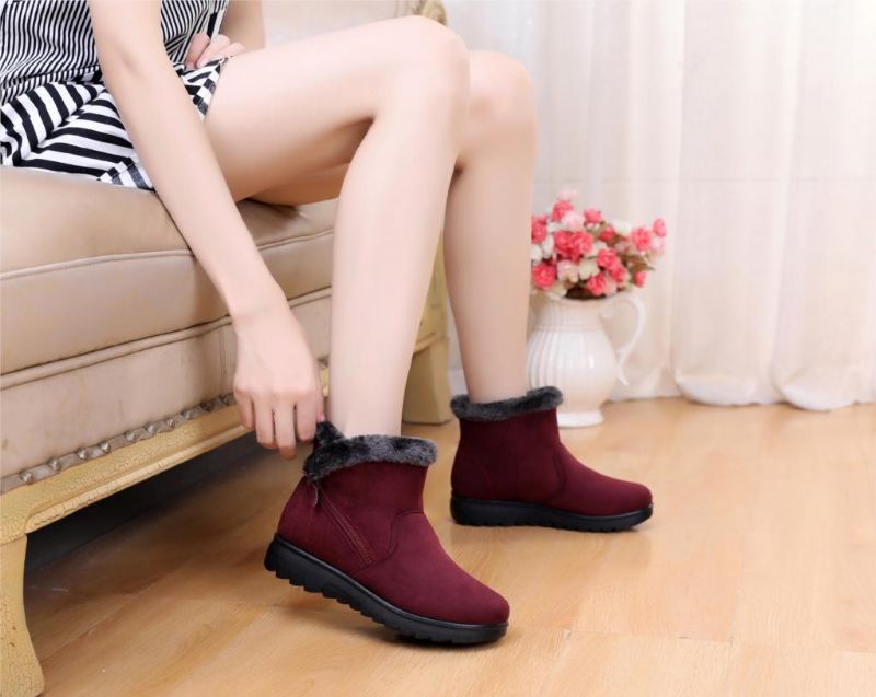 Changae Naisten Platform Snow Black -saappaat - Musta