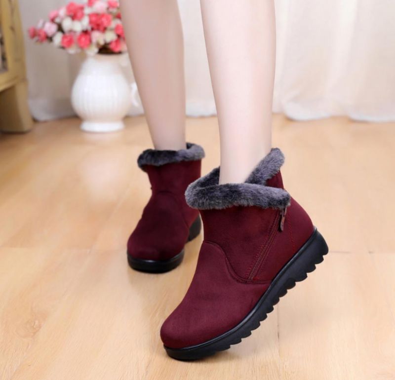 Changae Naisten Platform Snow Black -saappaat - Musta