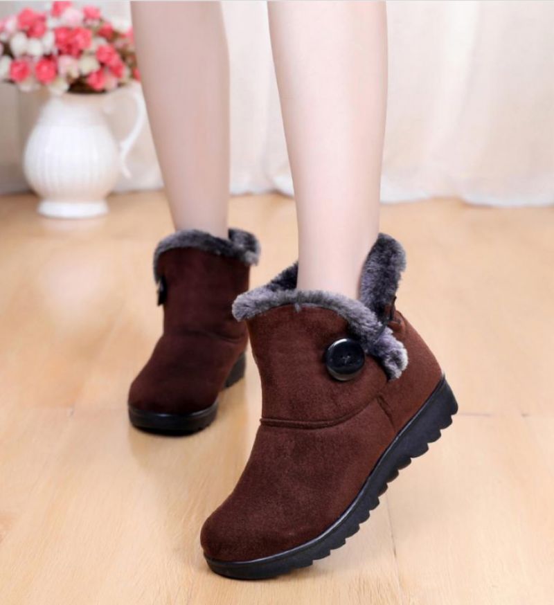 Changae Naisten Platform Snow Black -saappaat - Musta