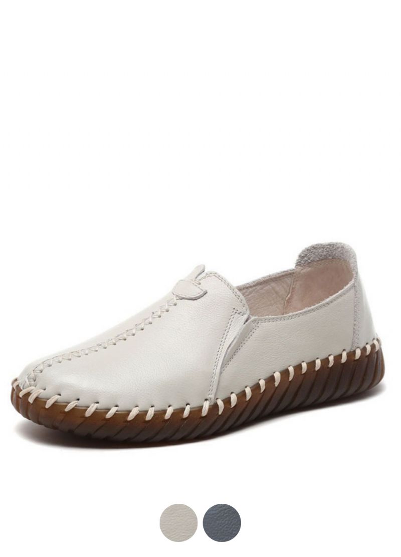 Charis Naisten Litteät Nahkaiset Loafer-kengät