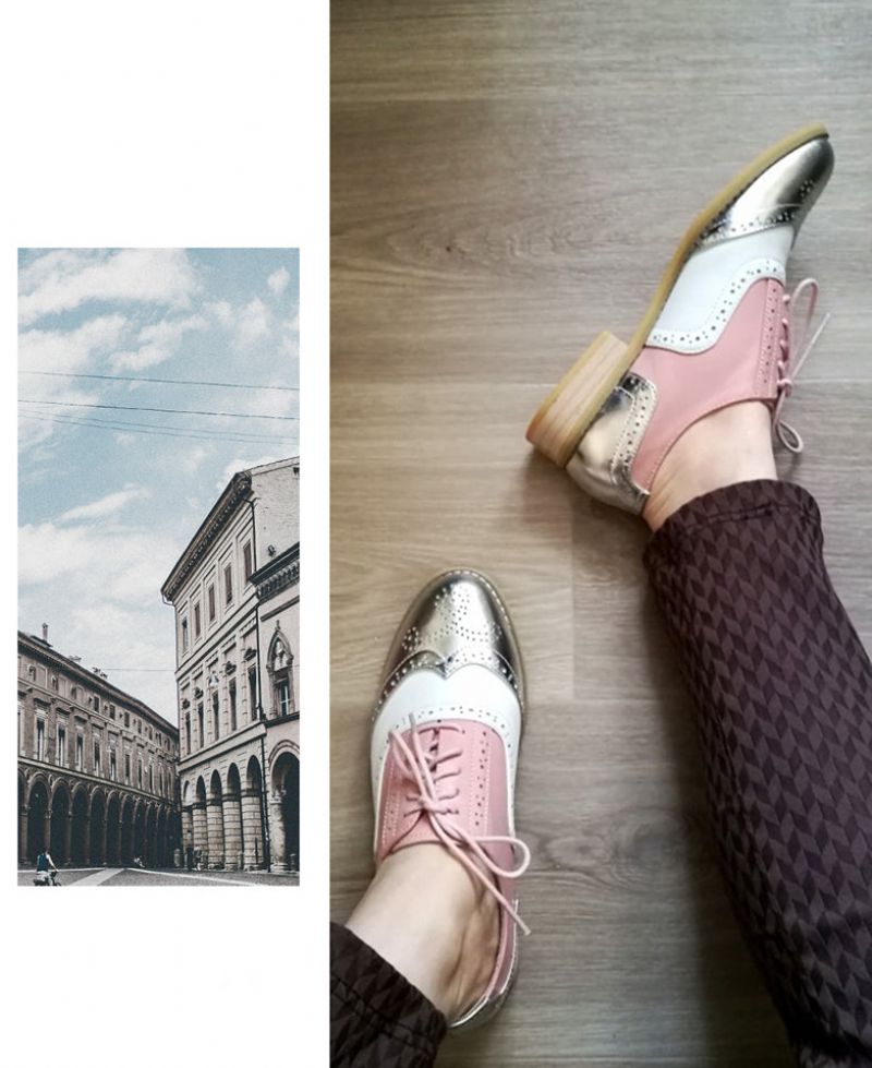 Charly Naisten Oxfords - Hopeavalkoinen Pinkki