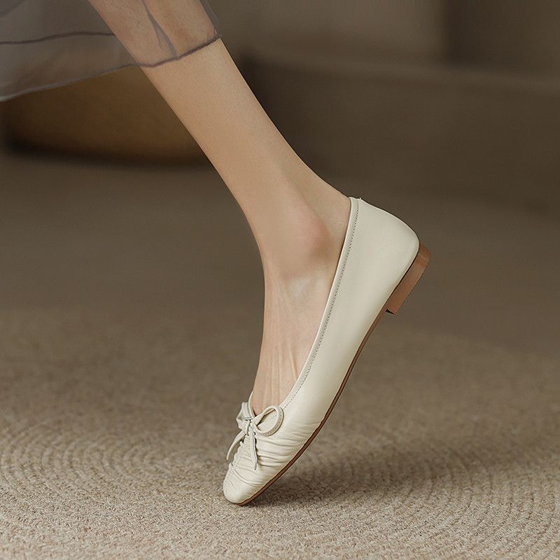 Charo Naisten Tasaiset Nahkakengät - Beige