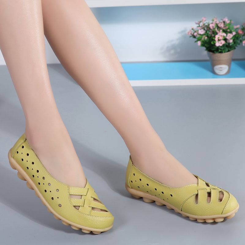 Chiara Naisten Nahkaiset Loafer-kengät - Keltainen